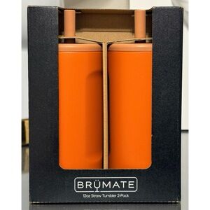 BruMate 12oz Straw Tumbler 2- Pack, MATTE CLAY‎ ORANGE